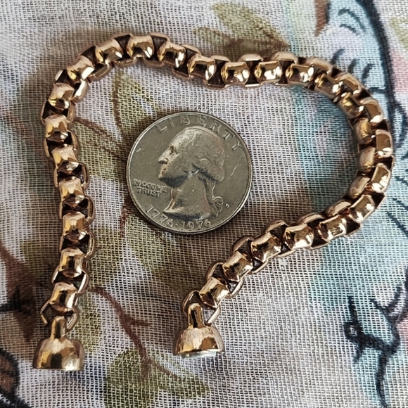 Gold Tone Magnetic Clasp Thicker Heavy Oversized Box Chain Bracelet - Picture 5 of 5